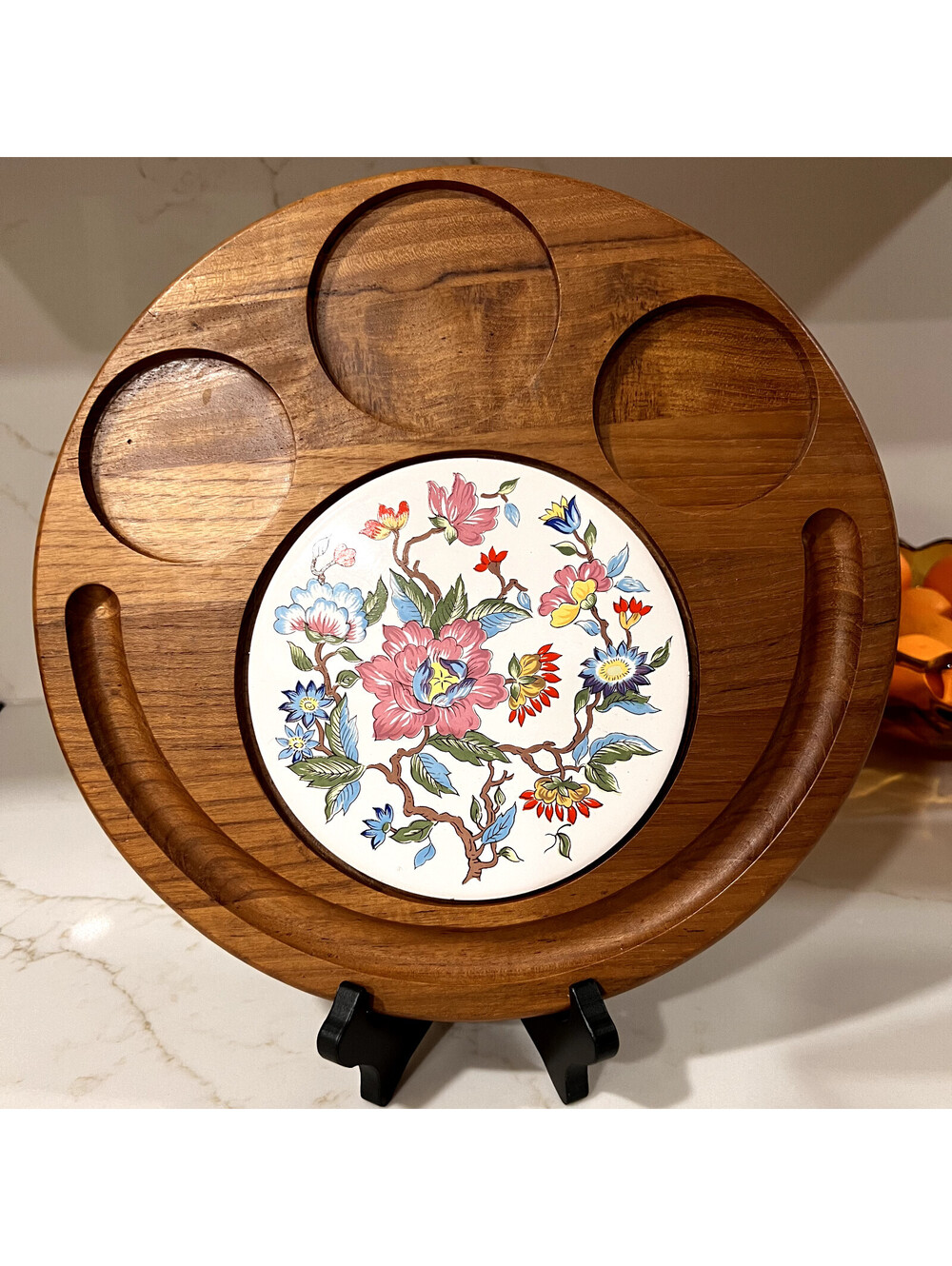 MCM Teakwood Cheeseboard by Dolphin, Retro Vintage Charcuterie Serving Tray